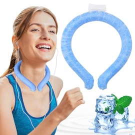 Neck Cooling Tube, Portable Wearable Cooling Neck Wraps Freezes below 64°F, Reusable Ice Ring Body Cooling Products for Indoor Outdoor Sports, Outdoor Workers