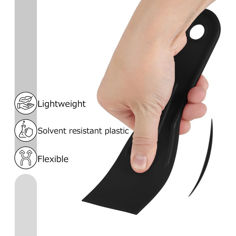 Bates 6 Pack Plastic Putty Knife Set - Black &