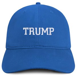 Trendy Apparel Shop Trump Varsity Font Embroidered Soft Cotton Baseball Cap - Royal