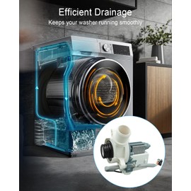 Washer Drain Pump Fit for GE Hotpoint Washing Machine GTW335ASN0WW GTW335ASN1WW GTW460AMJ0WW GTW460AMJ1WW, Washer Water Drain Pump Motor 120V 1.25A 60Hz