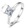 AVECON Simple Rings for Women Solid 925 Sterling Silver Solitaire