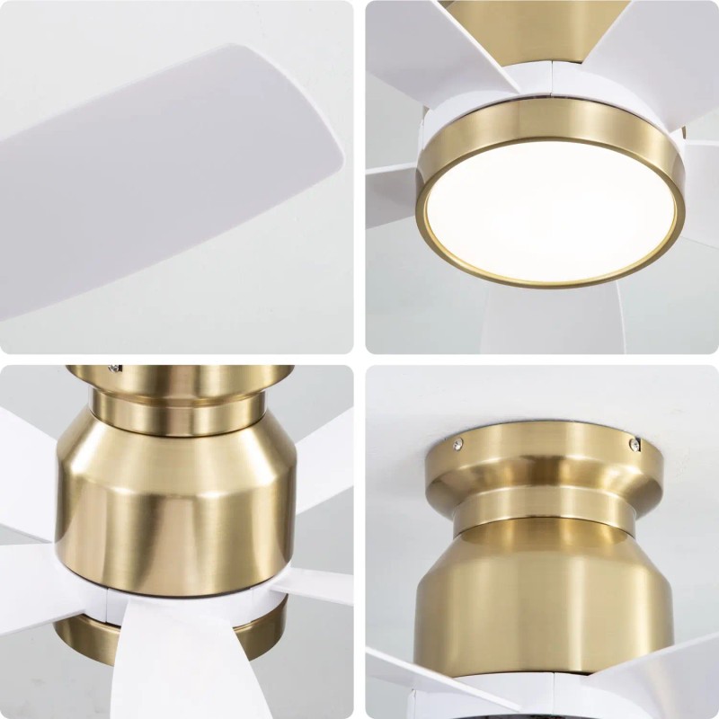 42-Inch Flush Mount Indoor Ceiling Fans with LED Light &