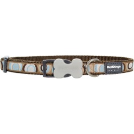 Red Dingo Designer Dog Collar, Small, Circadelic Brown