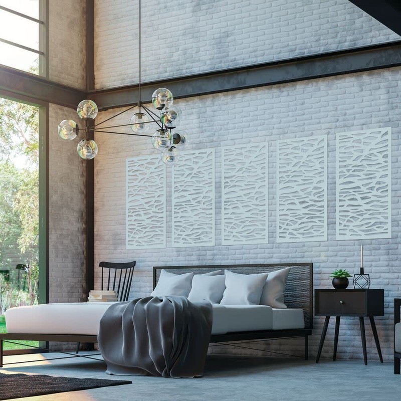 2'x4' Sprig Decorative Screen, White