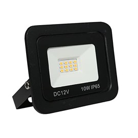 LOWENERGIE LED Floodlight 12V DC Outdoor Lighting Garden Security Flood Light (Warm White 3000K, 10W)