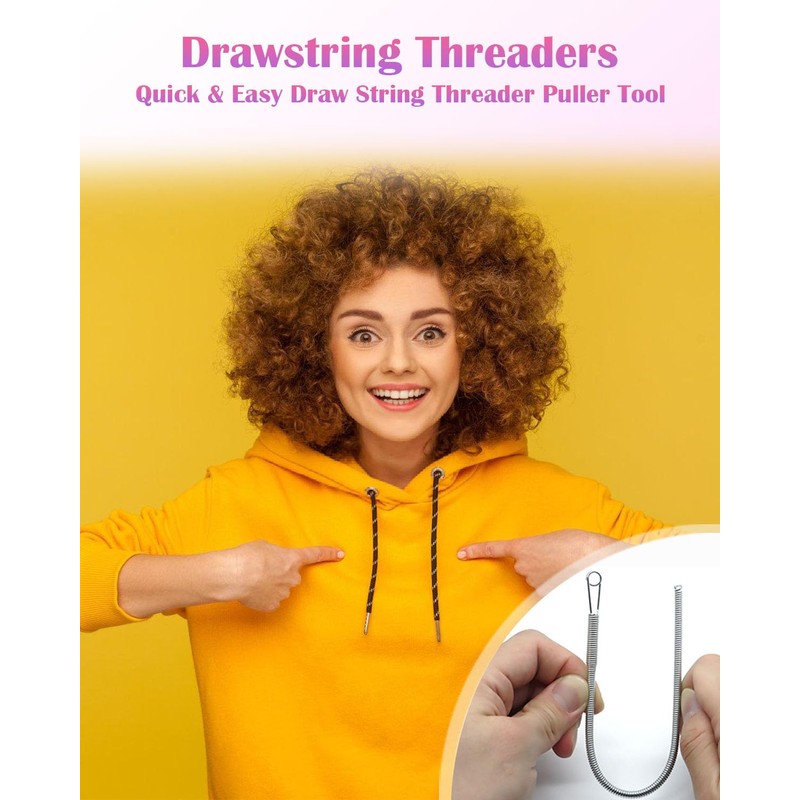 Spring Drawstring Threader,4Pcs Flexible and Elastic Drawstring Threader Tool DIY