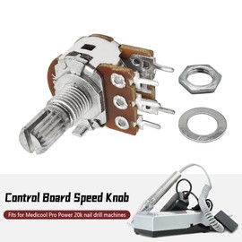 Control Board Speed Knob Fit for Medicool PRO Power 20K Nail Drill 5 Terminals Potentiometer Knob with Washer and Nut