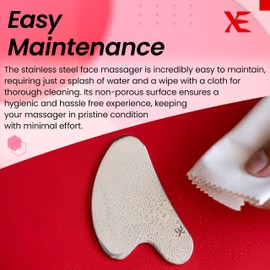 XE Stainless Steel Gua Sha Facial Tools – Heart Shaped Face Massager for Jawline Sculpting and Puffiness Reducing, Metal Guasha Skin Massage Tool for Face, Body, Eyes and Neck