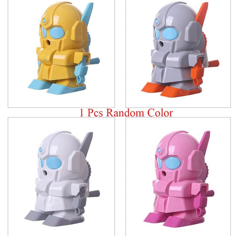 .Robot Pencil Sharpener, Manual Hand Cranking Pencil Sharpener with Cartoon