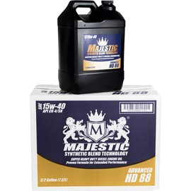 Majestic Lubricants Synthetic Blend 15W-40 HD Motor Oil, 3/2 Gal. Case