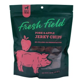 Fresh Field Pork & Apple Jerky Chips Dog Treats, 14 oz – All-Natural, Made in USA, No Fillers or Preservatives – Supports Digestion & Nervous System, 100% Pork and Apple