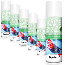 6 x 400ml Oputec K√§ltespray Eisspray Sport: Erste-Hilfe-Spray bei Sportverletzungen, Schmerzen und Schwellungen (Minze) - Medizinisches K√ºhlspray f√ºr jedes Erste-Hilfe-Set