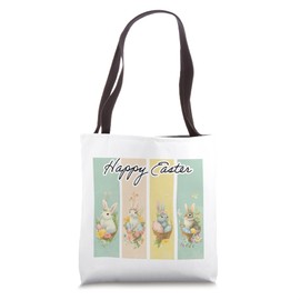 Happy Easter Gifts for Women Cute Bunny Egg Basket Rabbit Tote Bag