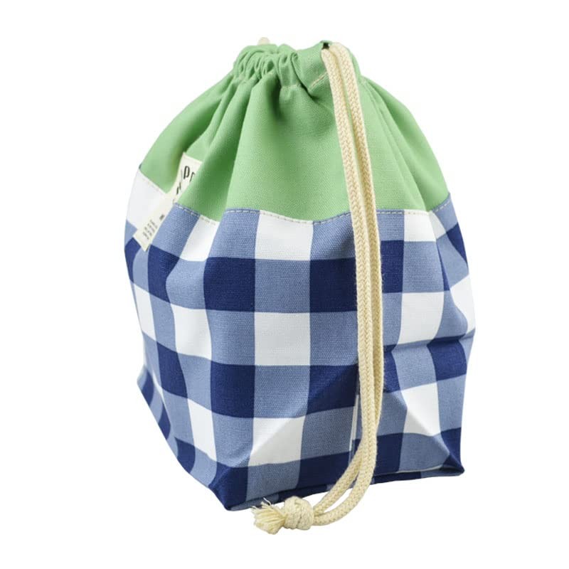 Drawstring Medium Navy Check Drawstring Bag School Prep Bag Kindergarten