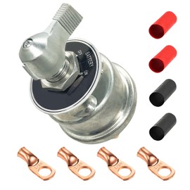 Ampper Battery Disconnect Switch 12V - 48V, Master Battery Switch Disconnect Power Cut Shut Off for Car, RV and Boat (200A, On/Off Kit)