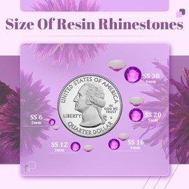 BELLEBOOST 4000PCS 5mm Resin Rhinestones Bulk for Crafting (Dark Violet), Flatback Bedazzling Crystals for Crafts DIY Nail Decoration, Gems Charms for Tumbler Shoes Clothing Fabric with Pickup Pen and Tweezers