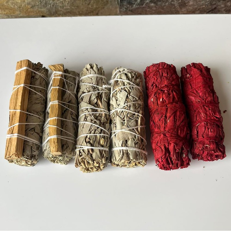 2x White Sage 4" Smudge Sticks, 2x Palo Santo White