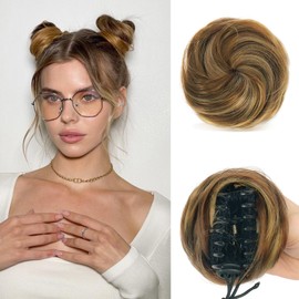 Sofeiyan 2 x Claw Clip in Hair Bun Mini Messy Bun Hairpieces Bun with Clip Synthetic Hair Scrunchies Hair Donut Chignon Ponytail Hairpiece Bun for Women