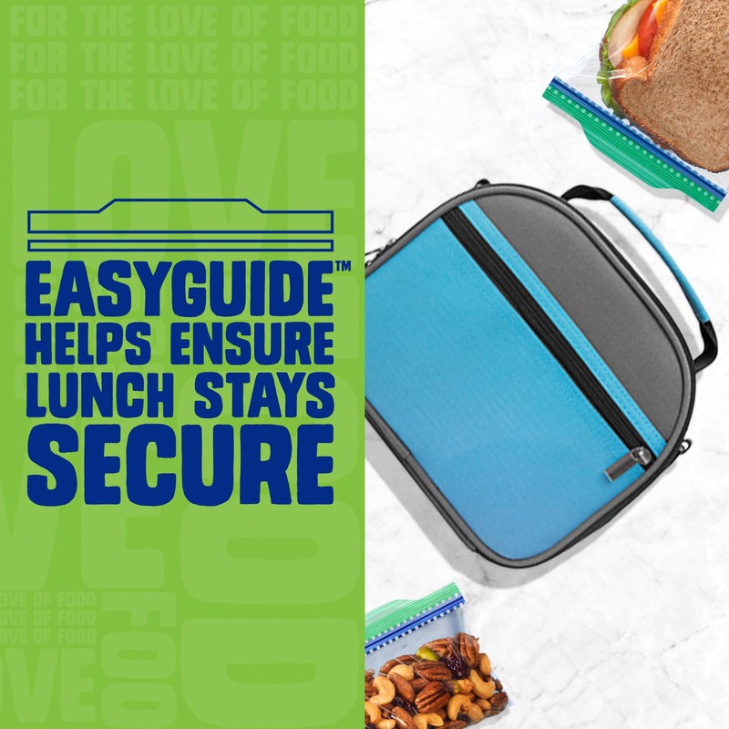 Ziploc Sandwich and Snack Bags with EasyGuide Texture, Plastic Storage