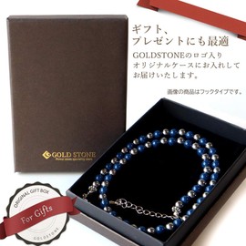 GOLD STONE Terahertz Northern Throw Necklace, 0.2 inch (6 mm), Blue, Blue, Hoctrite, Easy to Install, Magnetic Type, Length Approx. 23.6 inches (60 cm)