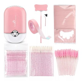 Mouyic Kit Extension Pestañas Microbrush Ventilador Parche 50 Cinta Color Rosa Mix 2 Espesor 1 Mm Largo 1 Mm Tipo De Curvatura C