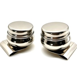 2Pcs Stainless Steel Single Dipper Palette Cup with Screw Lid and Clip Oil Paint Container for Acrylic or Oil Paints