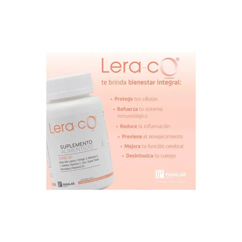 Suplemento Antioxidante Lera-CO Panalab 30 Cápsulas Omega 3 Sin Sabor