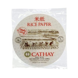 Cathay Fresh Spring Roll Rice Paper Wrappers, Rice Paper Wrappers for Fresh Rolls-25 Sheets, Non-GMO, Gluten-Free, Low Carb, Vietnamese Summer Wrap with Natural Ingredients, Veggie Wrap