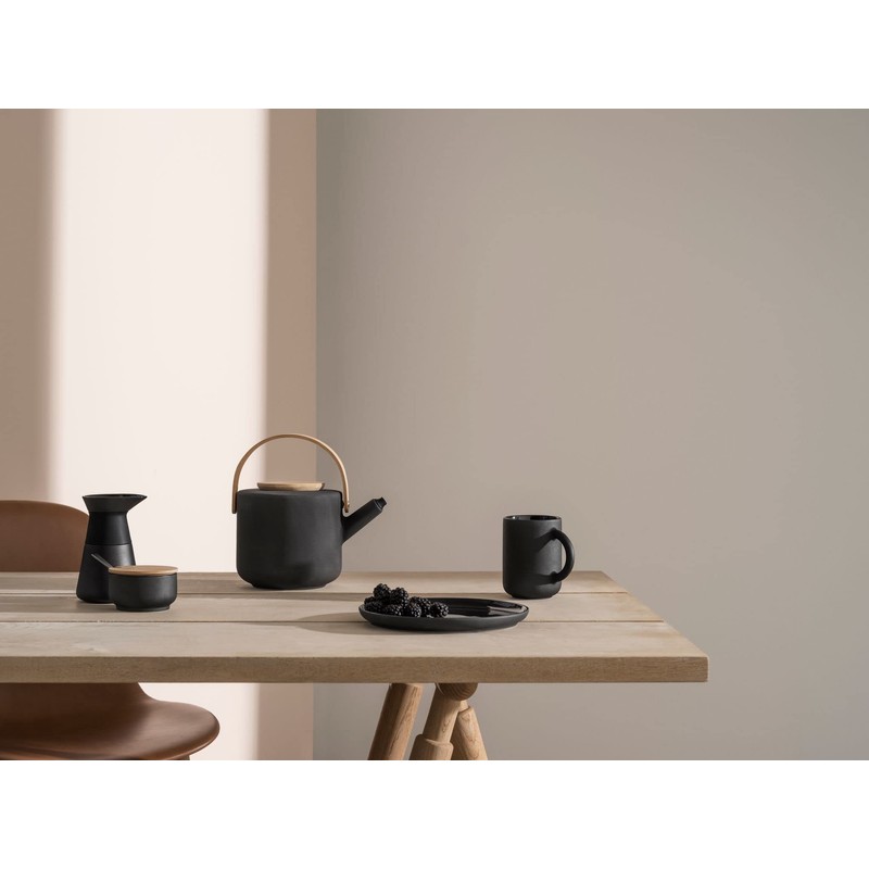Stelton, Keramik, x-637 Theo Zuckerschale, Schwarz, 10 x 9 x