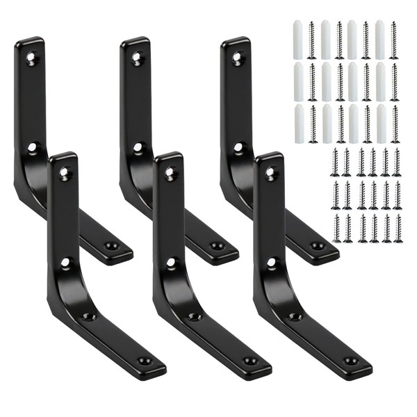 Wenxiaw Shelf Bracket, Black Shelf Bracket, Floating Shelf Bracket, Black