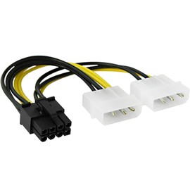 TECHZOCO 15cm 8 Pin PCIe to 4 Pin Molex Power Cable for Graphics Cards (NVIDIA, GeForce, Gigabyte, Sapphire)