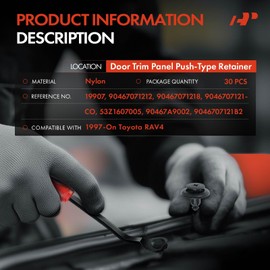 A-Premium 30PCS Nylon Door Trim Panel Clip Screw-Type Retainer Compatible with Toyota RAV4 1997-2024 - For 7mm Hole