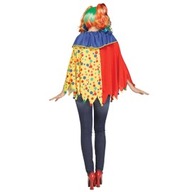 Womens Circus Clown Poncho, One Size, Multicolored