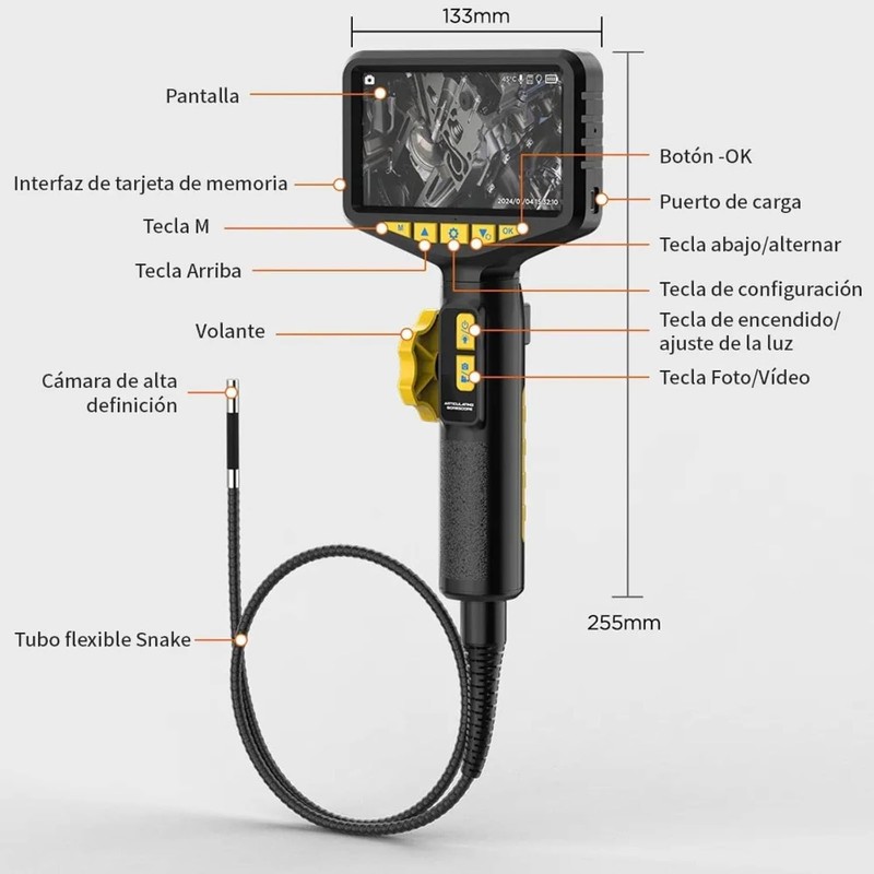 FINYQBET Endoscopio Profesional 1080P, IP67 360°