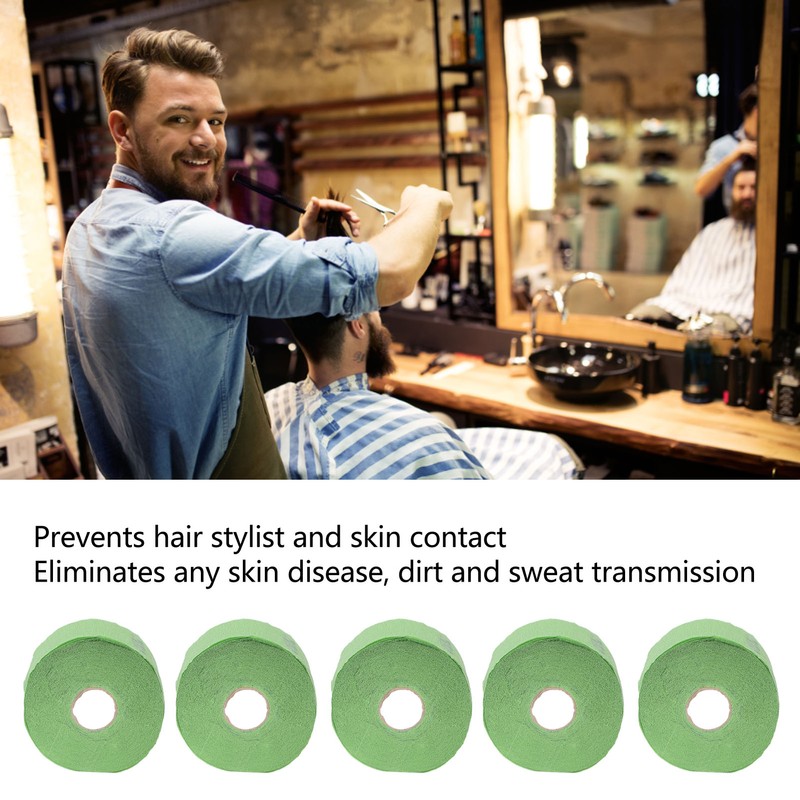 5 Rolls Disposable Barber Paper Neck Strips Self Adhesive Hairdressing