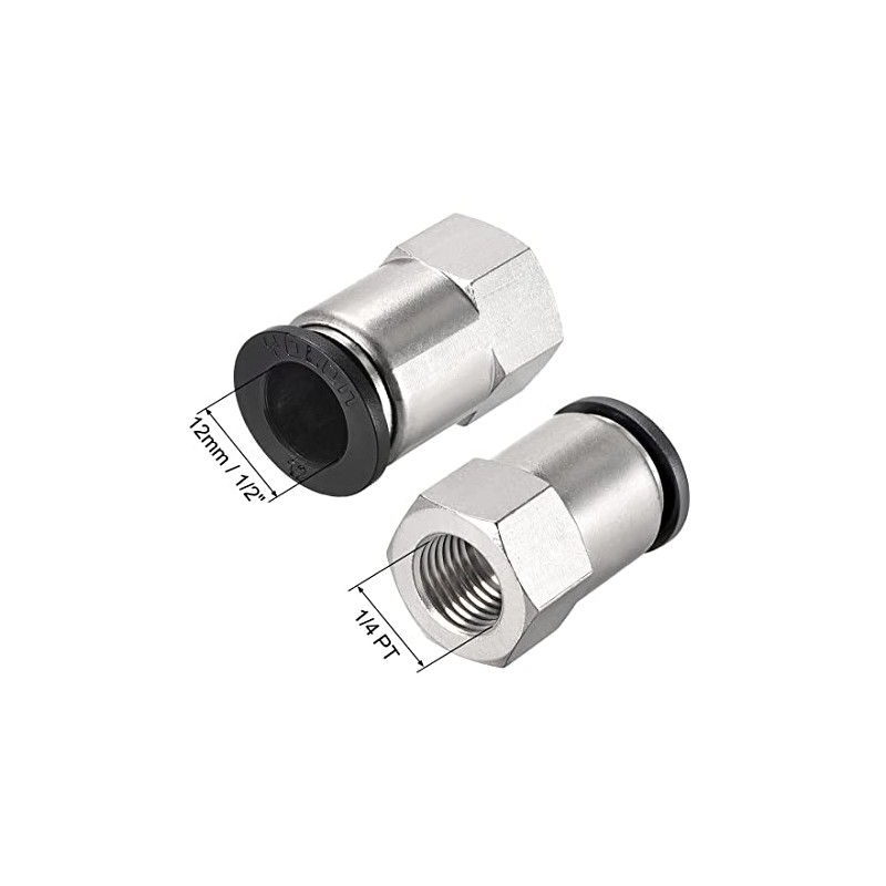 sourcing map Push to Connect Tube Fitting Adapter 12mm Tube