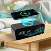 6 in 1 Multifunctional Wireless Fast Charging, Bluetooth Speaker Compatible Clock Alarm Function, Time Temperature Display, Foldable Mobile Phone Holder, 360 ° Surround Enhanced Stereo Sound
