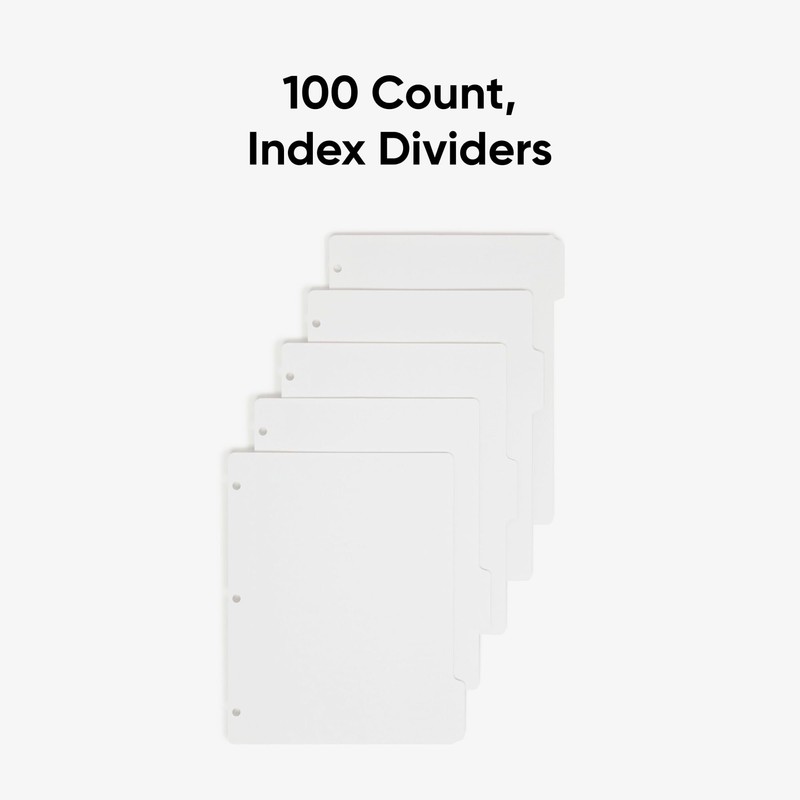 SMEAD 89415 Three-Ring Binder Index Divider, 5-Tab, White (SMD89415)