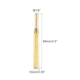 HARFINGTON 2pcs Brass Punch 1/4" Non-marring Drive Pin Punch Cylindrical Alignment Punches for Watch Repair Jewelry and Craft