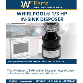 Whirlpool 84211599 1/3 HP in-Sink Food Disposer, Black