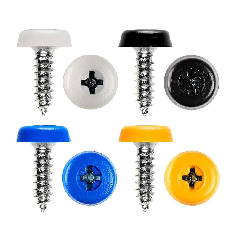 KafTon 20Pack Number Plate Fixing Fitting Oversized Screws 5x Blue,