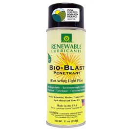 Renewable Lubricants Bio-Blast Penetrating Oil-Environmentally Friendly Industrial Formulation-Garage Door Lubricant Spray-Corrosion Inhibitor-Safest for Your Family and Pets-Made in The USA! 11oz