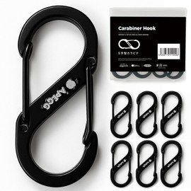 APEGG Carabiner, S-Shaped, Mini Carabiner, High Hardness Aluminum Alloy, Carabiner, Outdoor Climbing Hook, Multi-purpose, Outdoor, Camping, Lost Prevention, Rust Prevention, 8 Carabiner, Lightweight