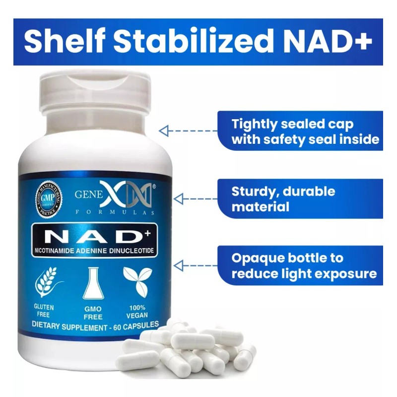 Genex Formulas Nad+ 250mg Antienvejecimiento Gmp 60 Capsulas