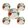 Lorren Home Trends 5Piece Porcelain Pasta Set Vegetable Design, Multicolor
