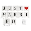 JZK "Just Married Bunting Banner Flags with Ribbon, Decoration for