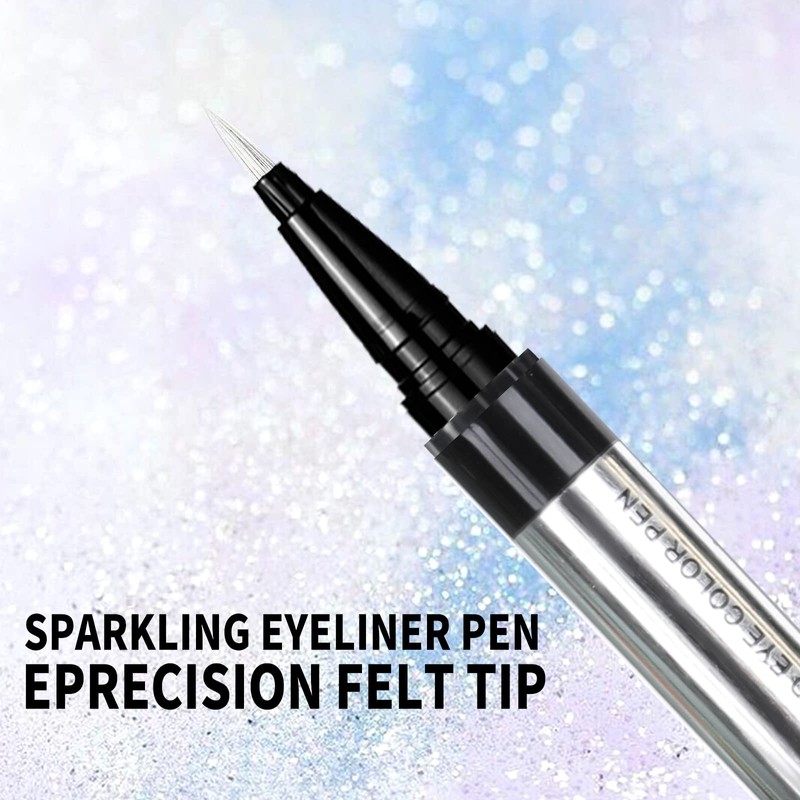 Music Flower Eyeliner Pen,Waterproof liquid Eyeliner with Precision Tip,Metallic Shimmer