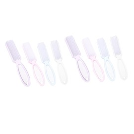 Healeved Nail Art Brush Set 8pcs Nail Scrub Brush for Fingernail Manicure Strong Material Comfortable Handle for Home Use