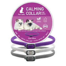 Pets4Luv Calming Collar for Cats - Pheromone Calm Collars, Anxiety Relief Fits Small Medium and Large Cat - 2023 New Version - Adjustable and Waterproof with 100% Natural 3 Packs