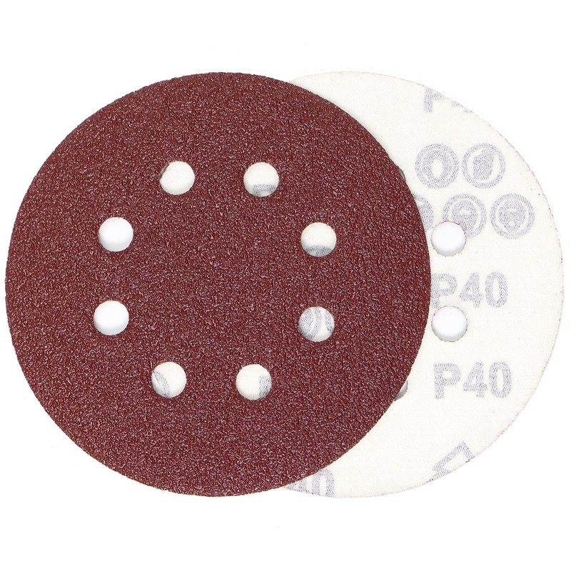 ZUYUEE 26PCS 125mm Sanding Discs 40 Grit,8-Hole Sand Paper,Sandpaper for